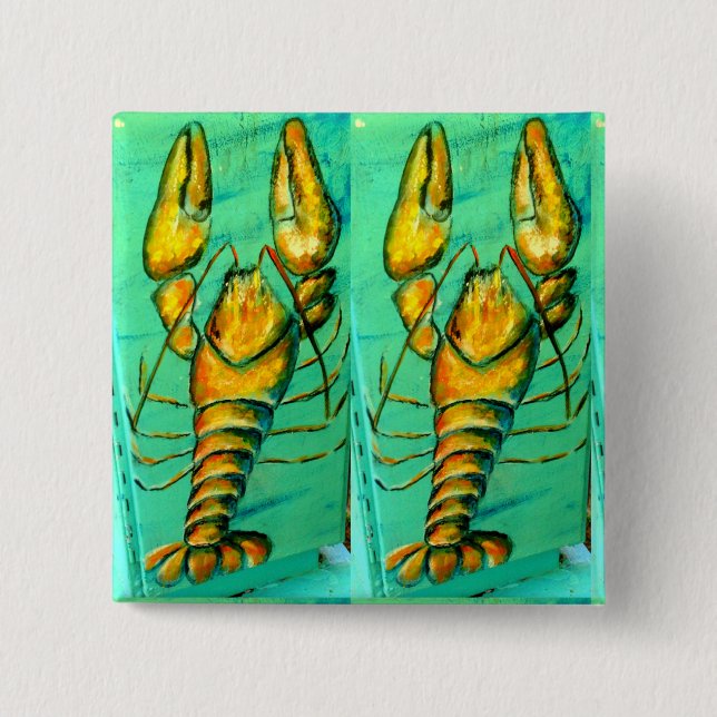 2 Hummergrün-Quadrat-Taste Button (Vorderseite)