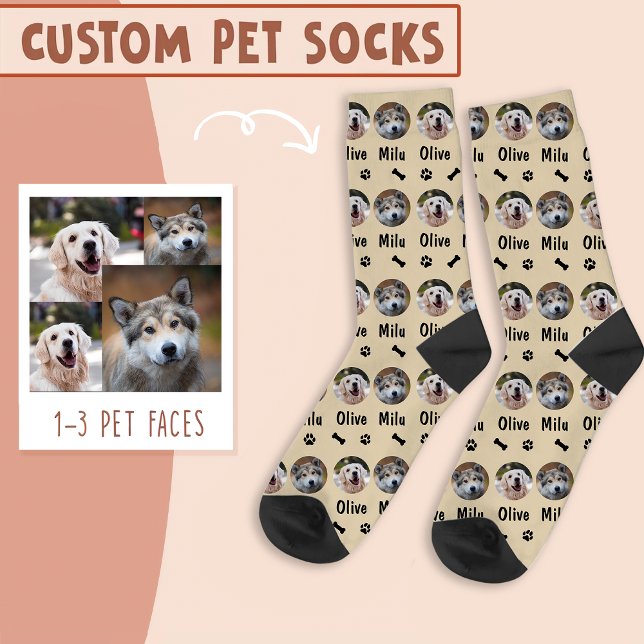 2 Hunde 2 Namen Personalisiertes Hunde-Foto auf Da Socken (Von Creator hochgeladen)