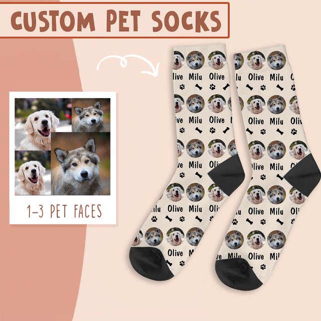 2 Hunde 2 Namen Personalisiertes Hunde-Foto auf El Socken (Von Creator hochgeladen)