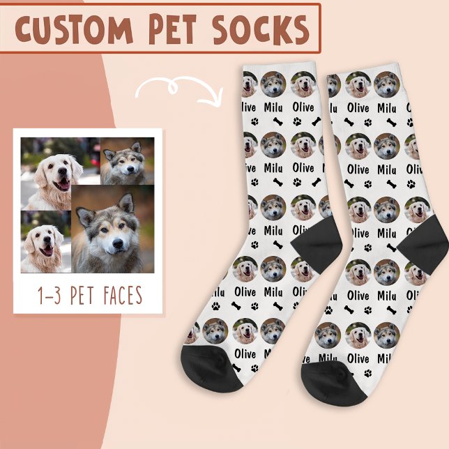 2 Hunde 2 Namen Personalisiertes Hunde-Foto auf We Socken (Von Creator hochgeladen)
