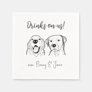 2 Hunde Golden Retriever Drinks bei uns Hunde Hoch Serviette