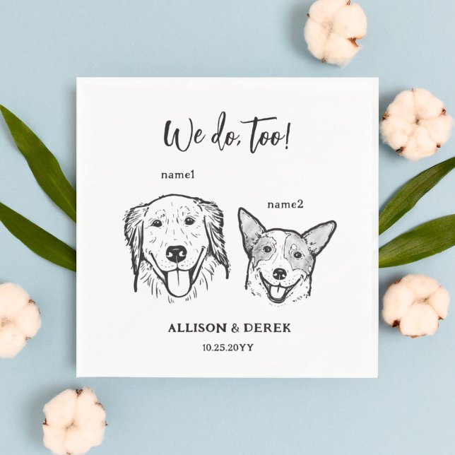 2 Hunde Zeichnend Wir tun zu Hochzeit Serviette (Von Creator hochgeladen)
