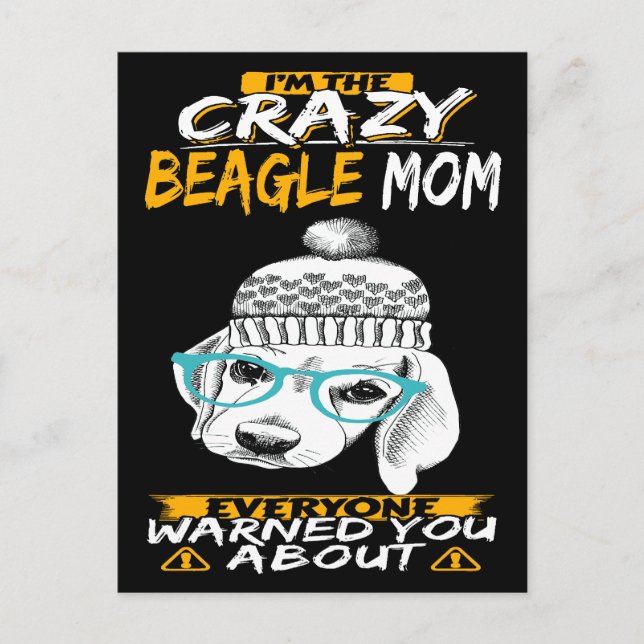 2 Ich bin die Crazy Beagle Mama Postkarte (Vorderseite)