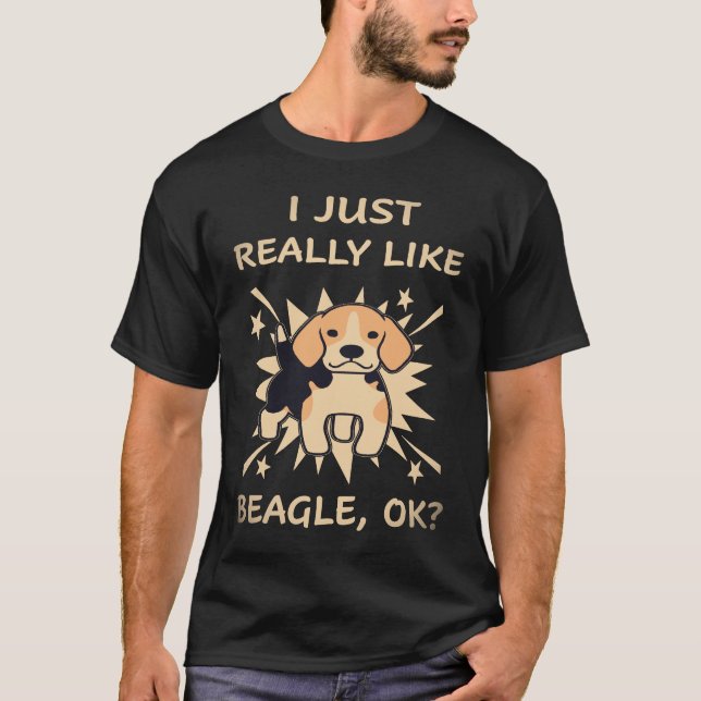 2 Ich mag Beagle einfach wirklich T-Shirt (Vorderseite)