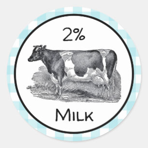 2%ige Milchkennzeichnung Runder Aufkleber