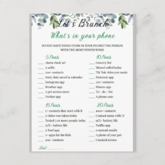 2 in 1 Bridal Brunch Showspiel Begleitkarte