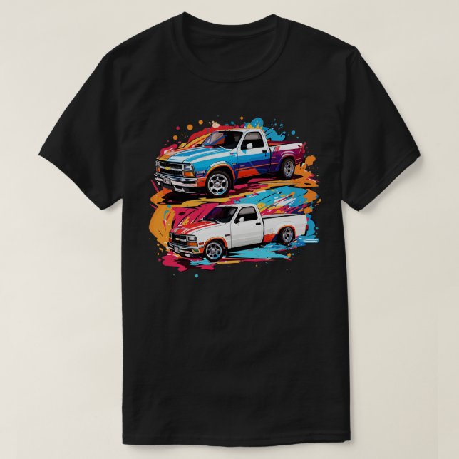 2 in 1 Chevy S10 Drag Truck T-Shirt (Design vorne)