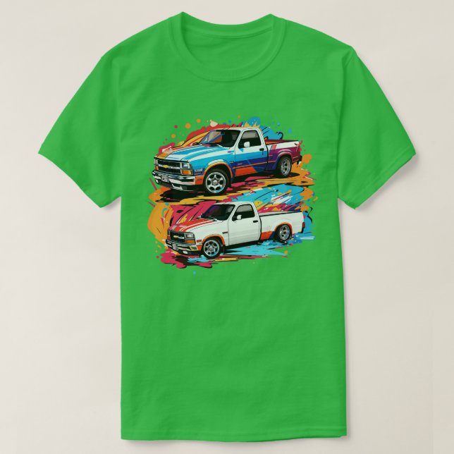 2 in 1 Chevy S10 Drag Truck T-Shirt (Design vorne)