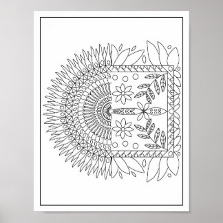 2 in 1 Mandala Adult Coloring Poster