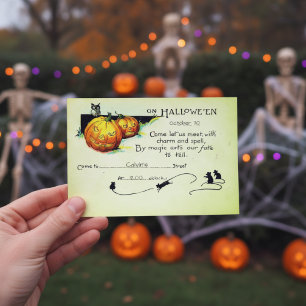 2-in-1 Vintage Halloween-Party-Einladung & Postkarte