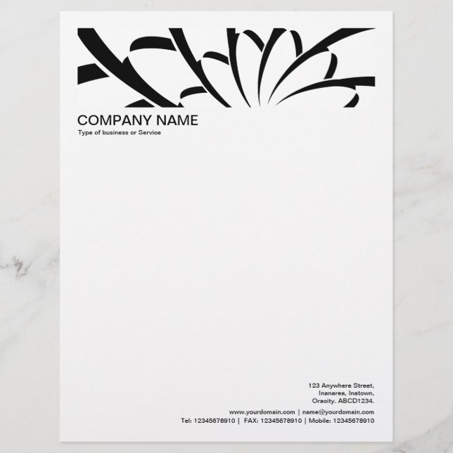 2 in der Überschrift 1/2 Zoll - Geometrische Blume Briefbogen (Vorderseite)