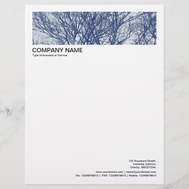 2 in der Überschrift 1/2 Zoll - Winterbäume Briefbogen (Vorderseite)