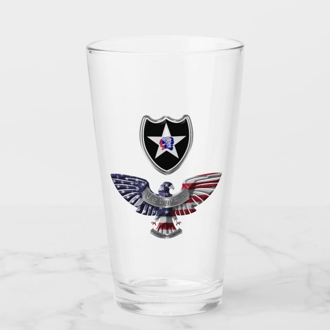 2. Infanterieabteilung "Indianhead Div Glass Cup Glas (Vorderseite)