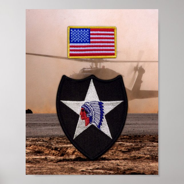2. Infanterieabteilung Veterans Vets Patch Print Poster (Vorne)
