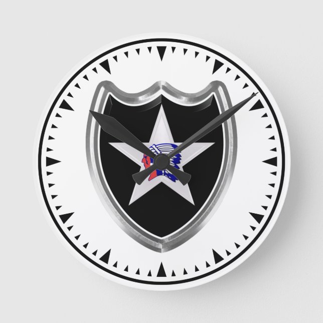 2. Infanteriedivision Andenken Runde Wanduhr (Vorderseite)