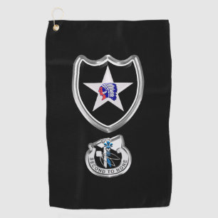 2. Infanteriedivision maßgeschneiderte Patch-Insig Golfhandtuch