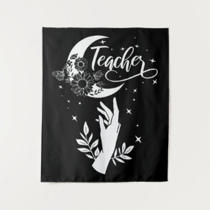 2- Inspirationslehrer-Hemd, Minimalistisch Teacher Wandteppich