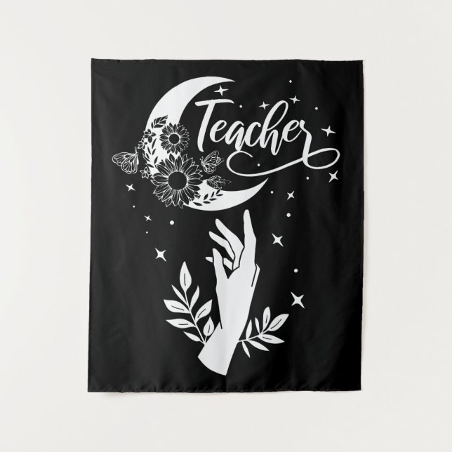 2- Inspirationslehrer-Hemd, Minimalistisch Teacher Wandteppich (Vorderseite)