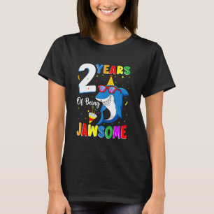 2 Jahre als Jawsome Shark 2. Geburtstag 2 Jahr T-Shirt
