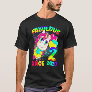 2 Jahre alt 2. Geburtstag Einhorn Girl Fabulous Si T-Shirt