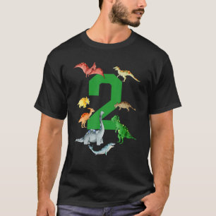 2 Jahre alt 2. Geburtstag Junge Rex Dinosaurier T-Shirt