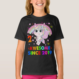2 Jahre alt Einhorn Süsse 2. Geburtstag Einhorn T-Shirt