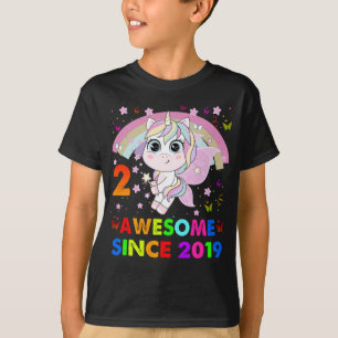 2 Jahre alt Einhorn Süsse 2. Geburtstag Unicorn Gi T-Shirt
