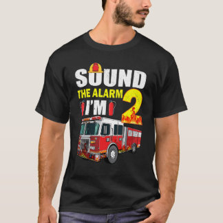 2 Jahre alt. Mein 2. Geburtstag Junge Feuerwehrwag T-Shirt