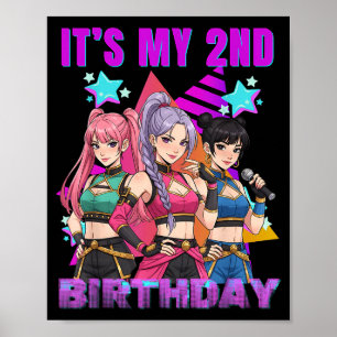 2 Jahre alte Geburtstags-K P-Kinder 2. Geburtstag  Poster