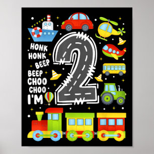 2 Jahre alte Jungen Mädchen Kinder 2. Geburtstag T Poster