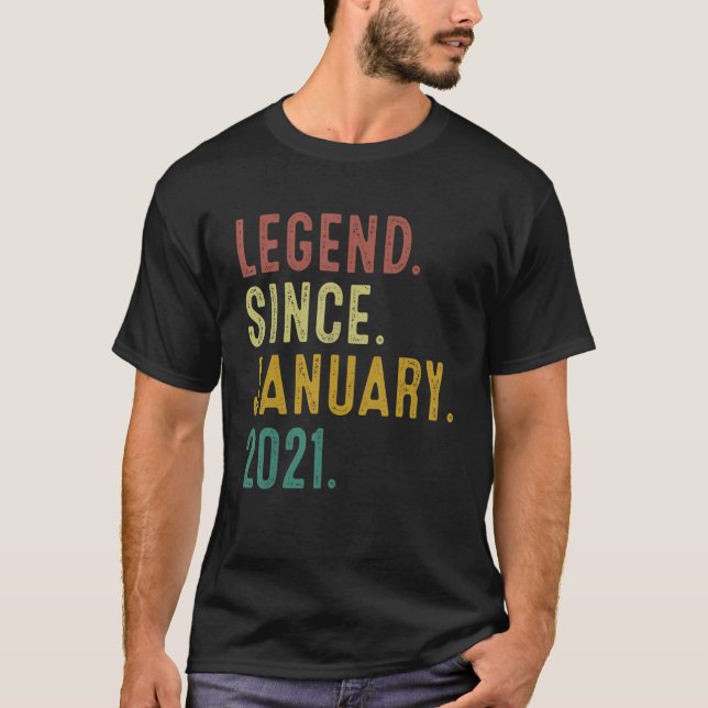 2 Jahre alte Legende seit Januar 2021 2. Geburtsta T-Shirt (Vorderseite)