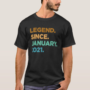 2 Jahre alte Legende seit Januar 2021 2. Geburtsta T-Shirt