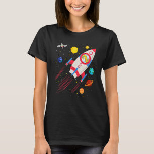 2 Jahre alte Raumschiff-Rakete Geburtstag Astronau T-Shirt