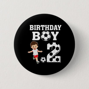 2 Jahre alter 2. Geburtstag Junge Fußball Fan Part Button