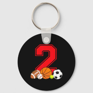2 Jahre alter Basketball Fußball Baseball Fußball  Schlüsselanhänger