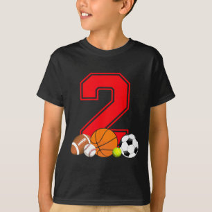 2 Jahre alter Basketball Fußball Baseball Fußball T-Shirt