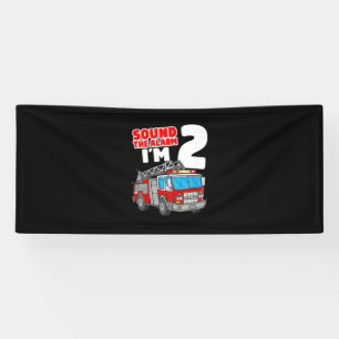 2 Jahre alter Feuerwehrmann 2. Geburtstag Banner