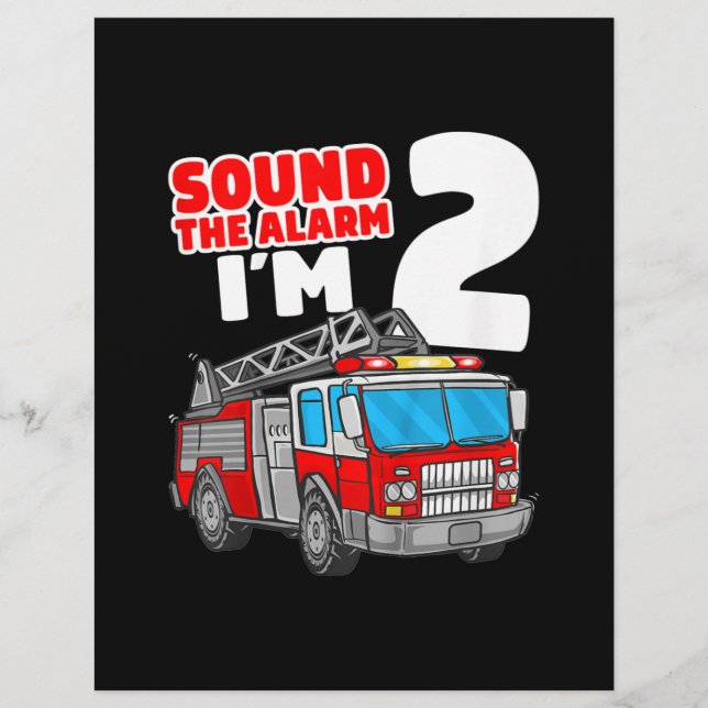 2 Jahre alter Feuerwehrmann 2. Geburtstag Briefbogen (Vorderseite)