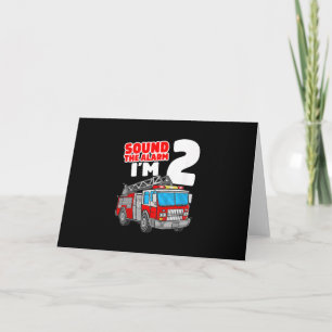 2 Jahre alter Feuerwehrmann 2. Geburtstag Feiertagskarte