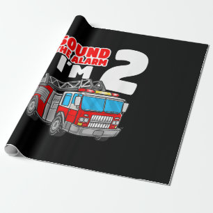 2 Jahre alter Feuerwehrmann 2. Geburtstag Geschenkpapier