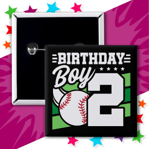 2 Jahre altes Baseball Party Thema 2. Geburtstag J Button