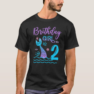 2 Jahre Altes Geschenk Meerjungfrau Schwanz 2. Geb T-Shirt