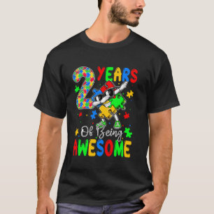 2 Jahre Au-some 2 Jahre alt Autismus-Bewusstsein T-Shirt