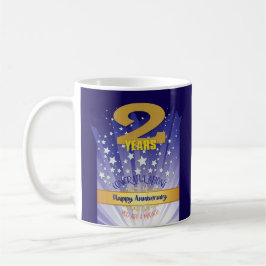 2 Jahre Erholung CUSTOM Jahrestag kühne Zahl Kaffeetasse