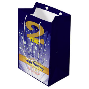 2 Jahre Erholung Jahrestag kühne Zahl Mittlere Geschenktüte