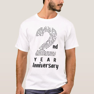2 Jahre glückliche Ehe 2. Jahrestag Geschenk T-Shirt