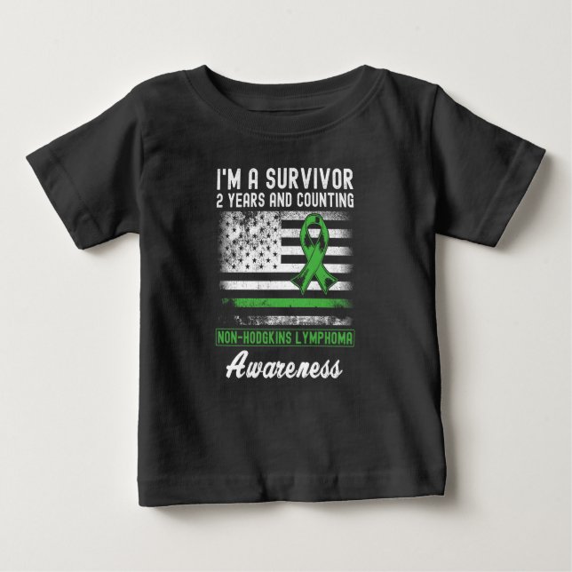 2 Jahre Krebs freie Non-Hodgkins Lymphoma Survivor Baby T-shirt (Vorderseite)