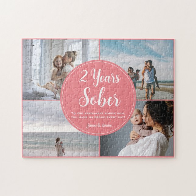 2 Jahre nüchtern, 4 Fotomaterial, Individuelle Nam Puzzle (Horizontal)