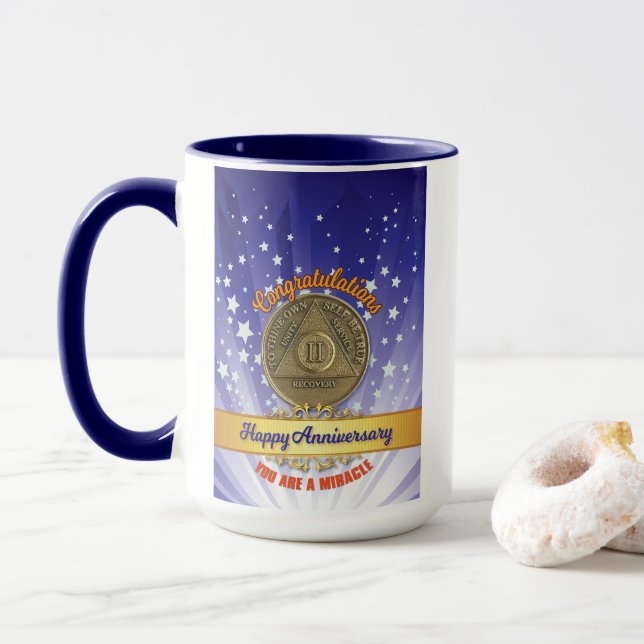 2 Jahre nüchtern - Sie sind ein Wunder Individuell Tasse (Mit Donut)