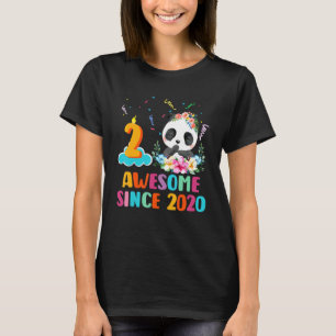 2 Jahre Phantastisch seit 2020 2. Geburtstag Panda T-Shirt